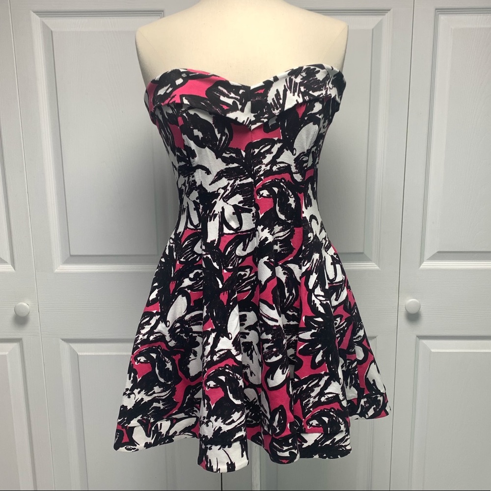 Betsey Johnson Hot Pink Strapless Fit and Flare